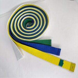 4 pcs a set of Taekwondo Martial Arts Ranking Belts White Blue Yellow Green kids